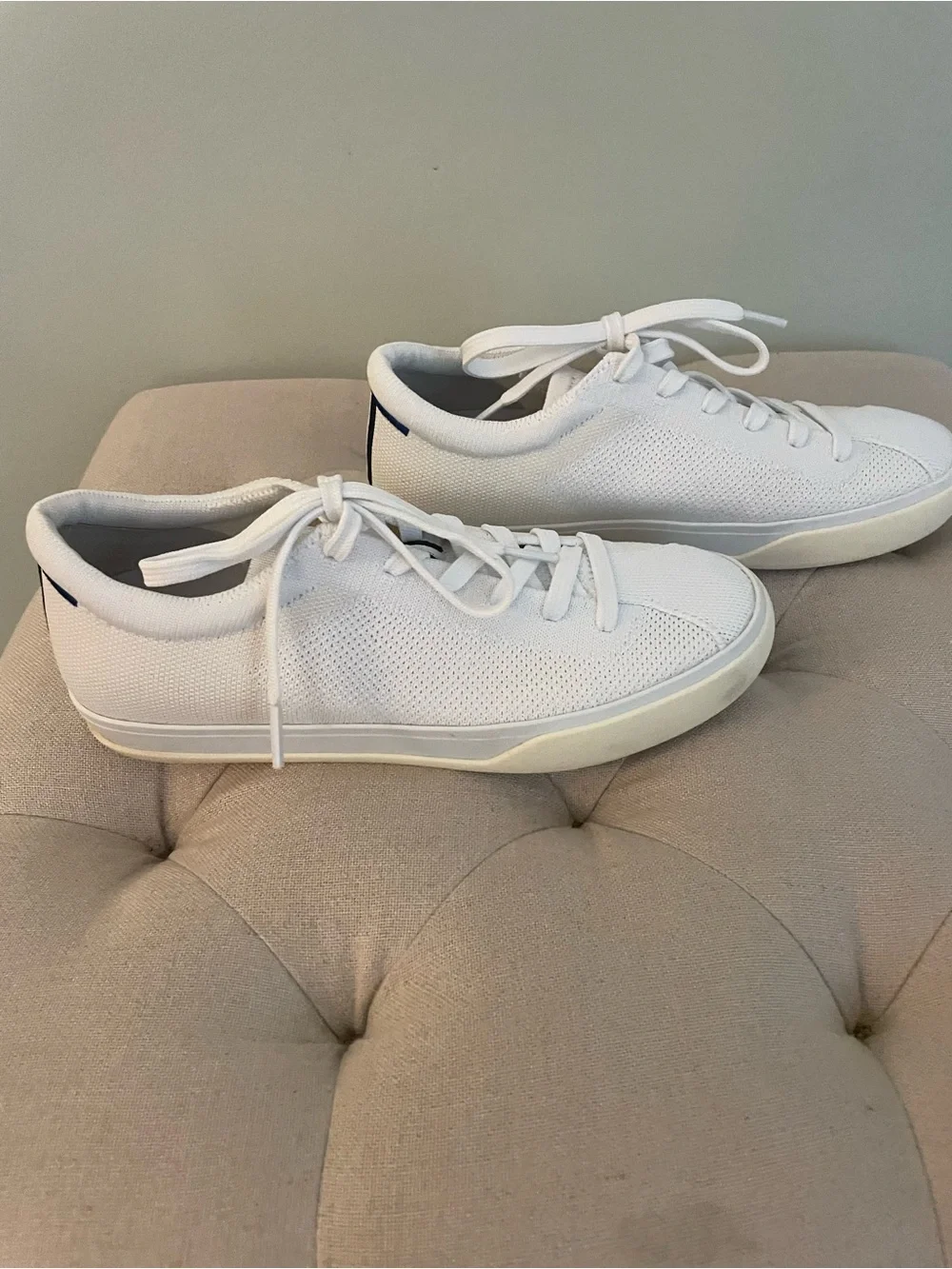 Rothy's White Low-Top Knit Lace-Up Sneakers - Picture 3 of 8